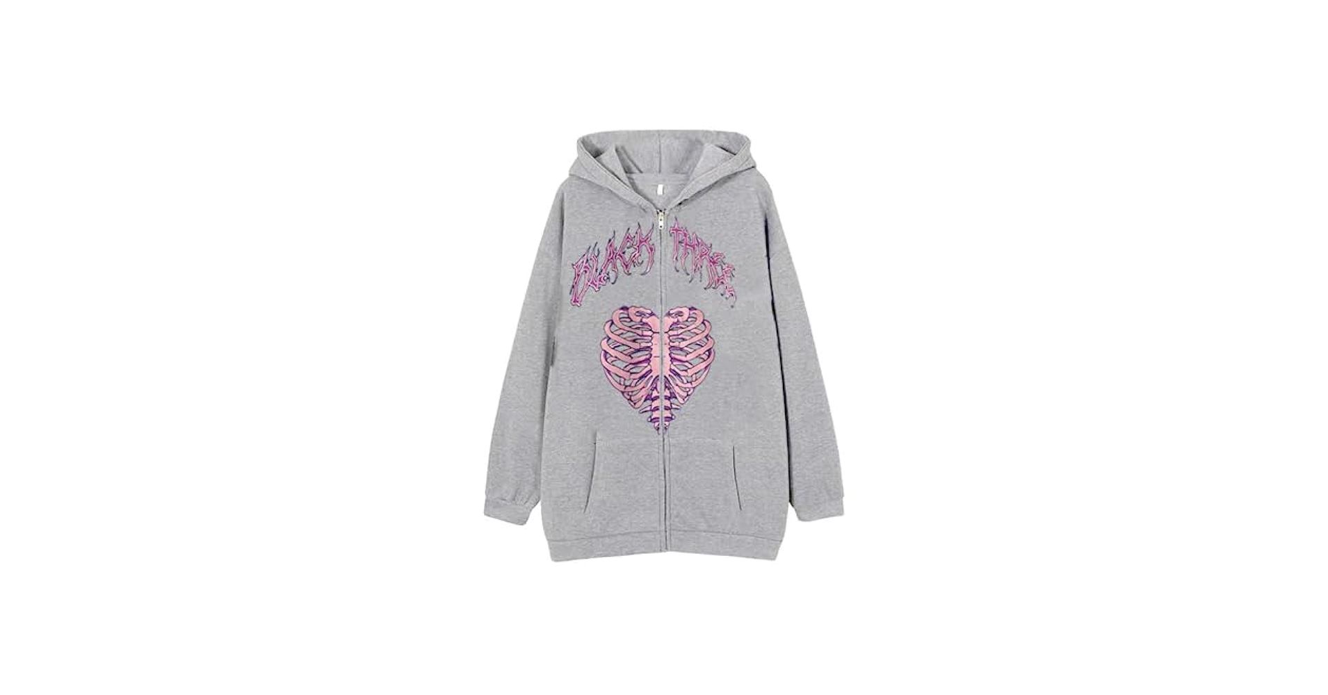 Men Women Y2K Goth Skeleton Zip Up Hoodie Dark Academia